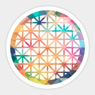 Epcot Spaceship Earth Geometric Retro Sticker